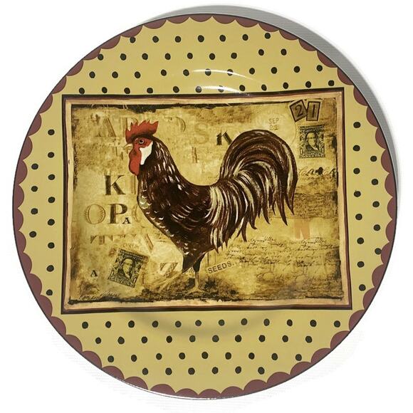 Sakura Retro Rooster Dessert/Salad Plates 8 Inches Set of Four - Picture 7 of 8